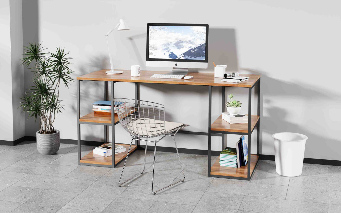 London Desk with Twin shelves