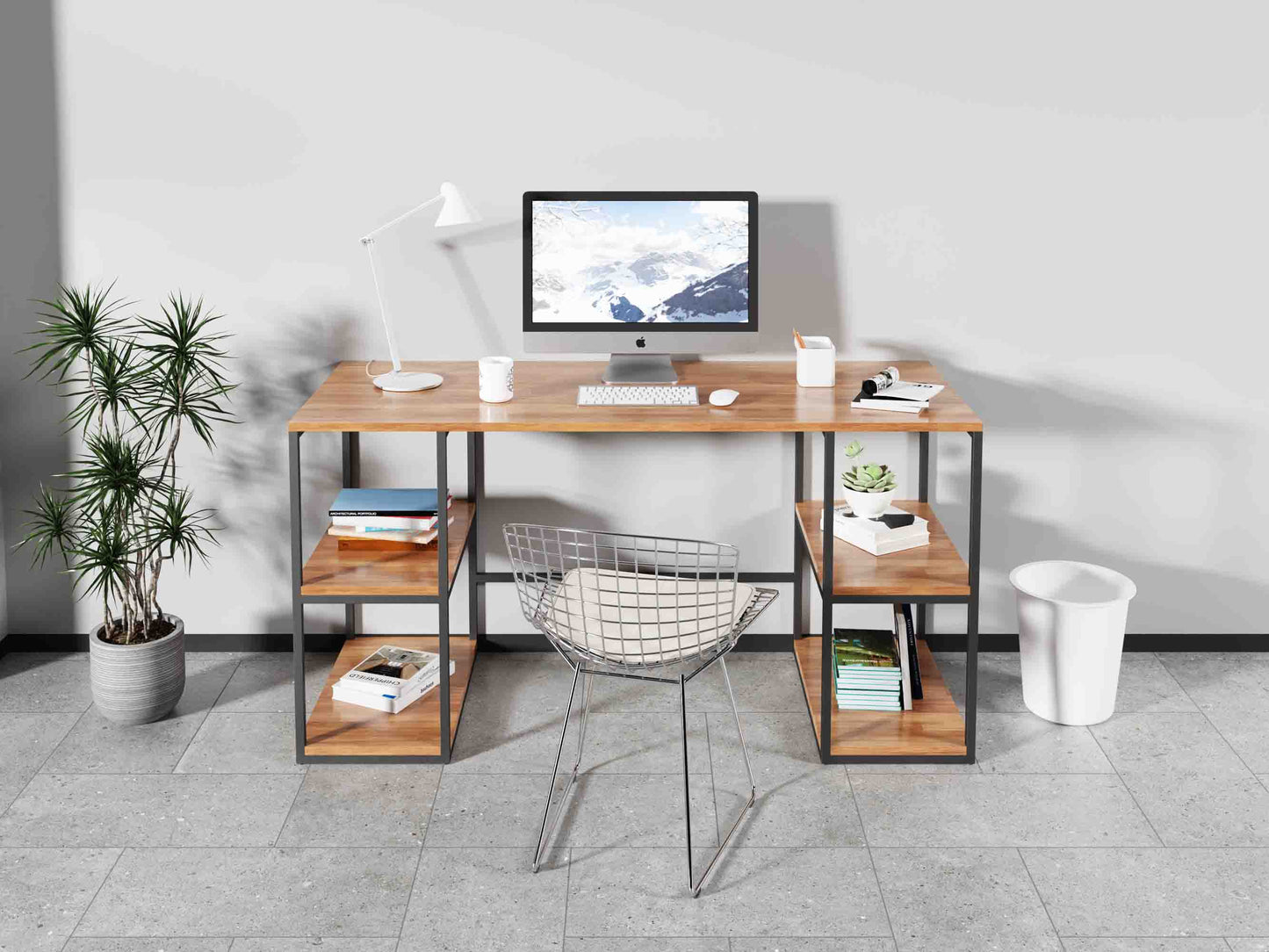 London Desk with Twin shelves